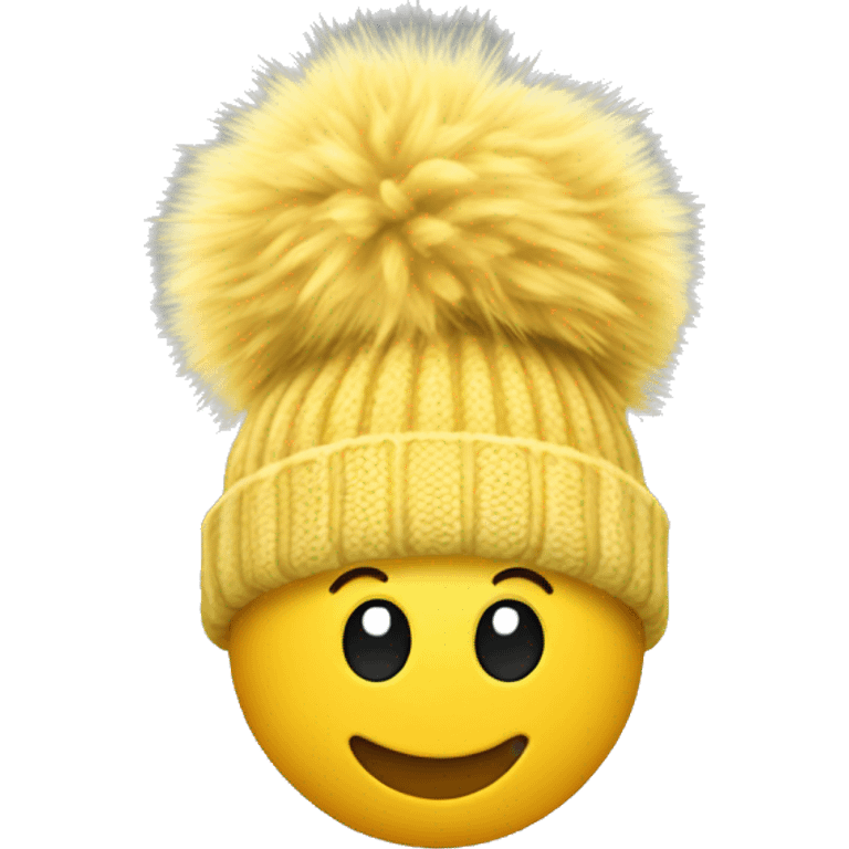 Yellow wooly hat with bobble on its own emoji