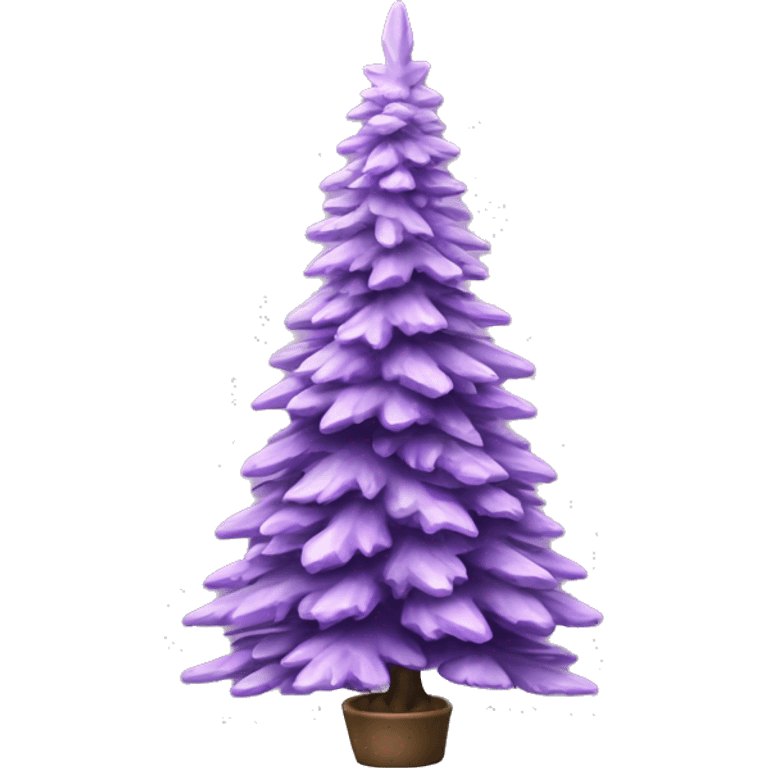 Realistic single isolated light purple fir christmas tree. emoji