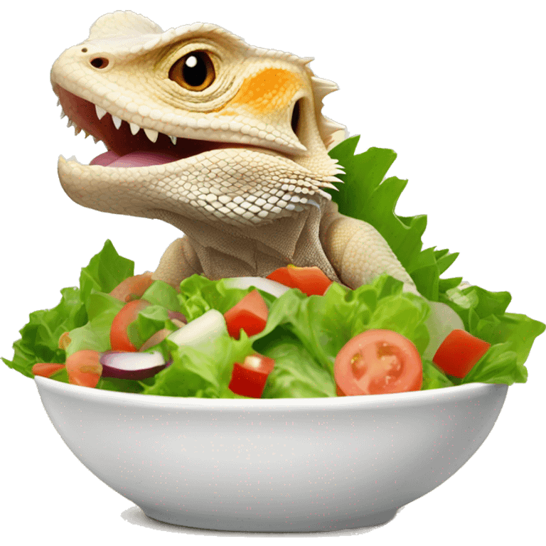 bearded dragon eating a salad emoji