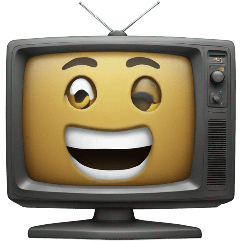 Tv with old Christmas film on emoji