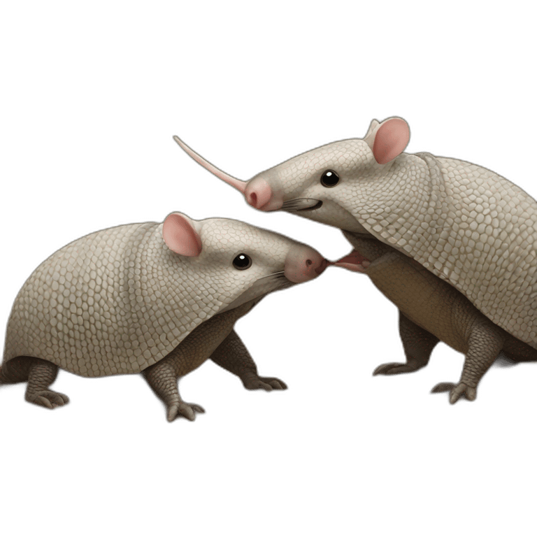 two armadillos kissing emoji