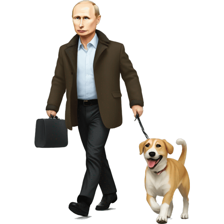 Putin walking with his dog emoji