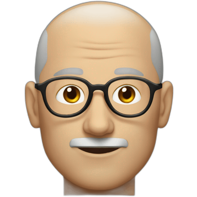 Steve job no hair wearing specs riding bicycle emoji