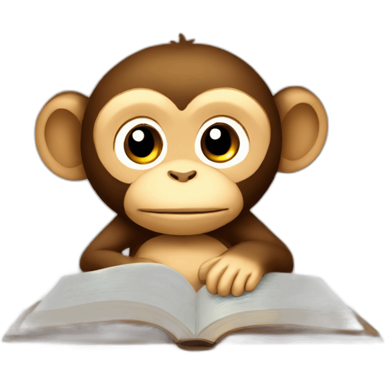 kawaii monkey studying emoji