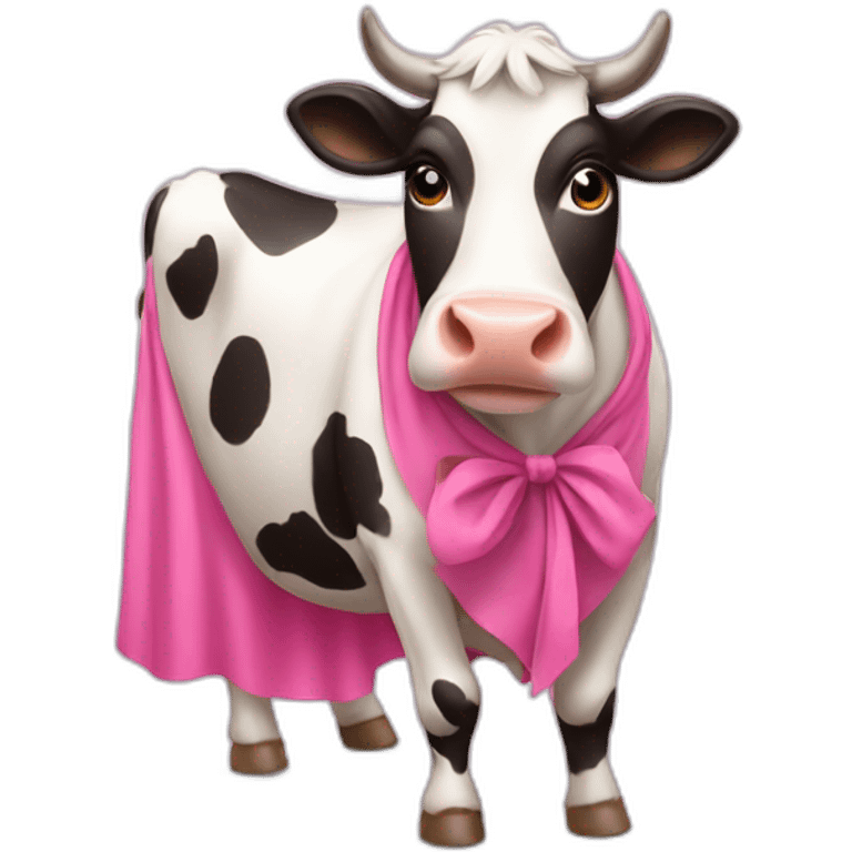 A cow wearing a pink dress emoji