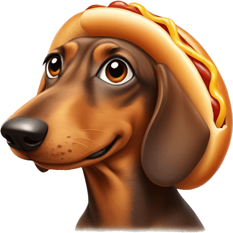 Daschund hot dog bun emoji