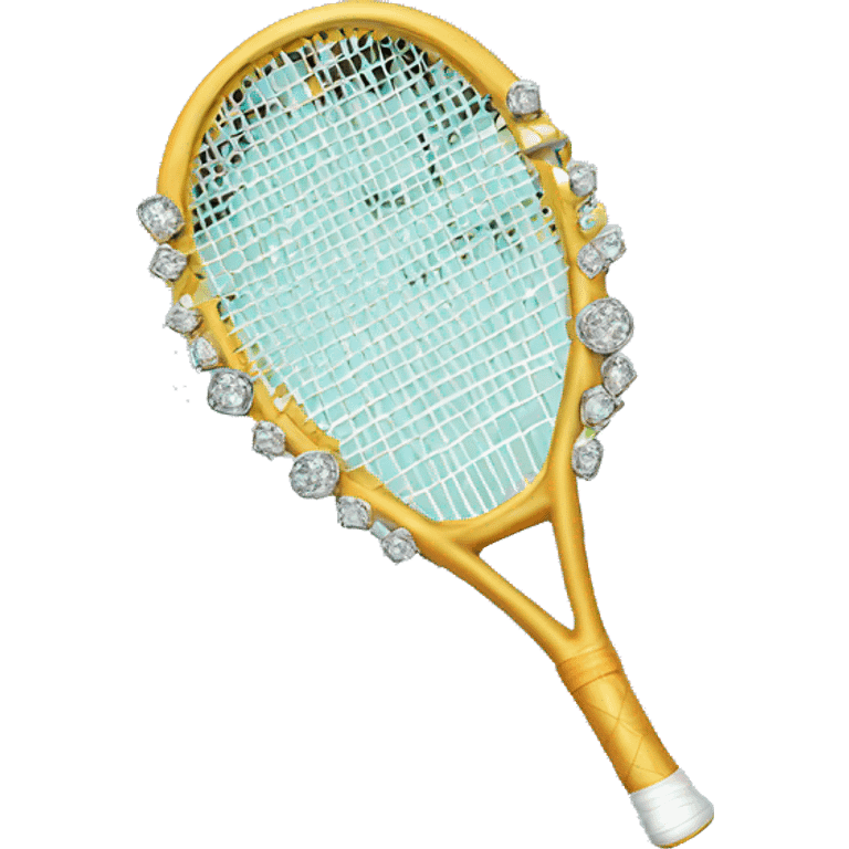 Tennis racquet with diamonds on the racquet so it looks elegant  emoji