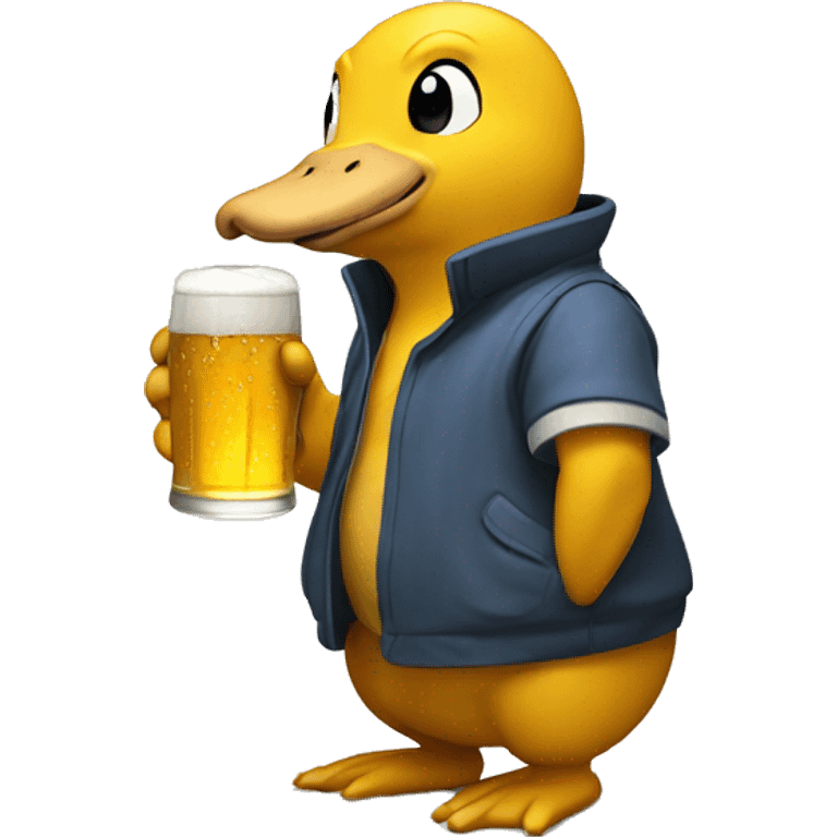 Psyduck drinking beer emoji