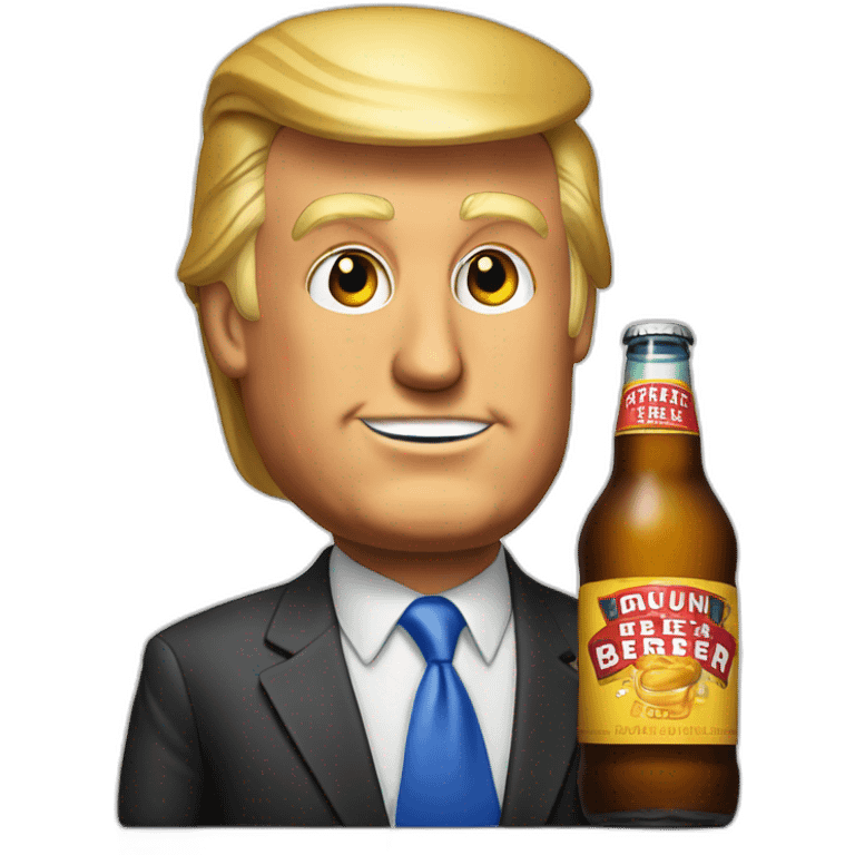 Donald Trump realiste buste avec une pinte de bierre emoji