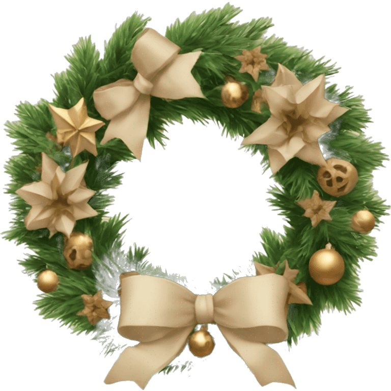 beige Christmas wreath emoji