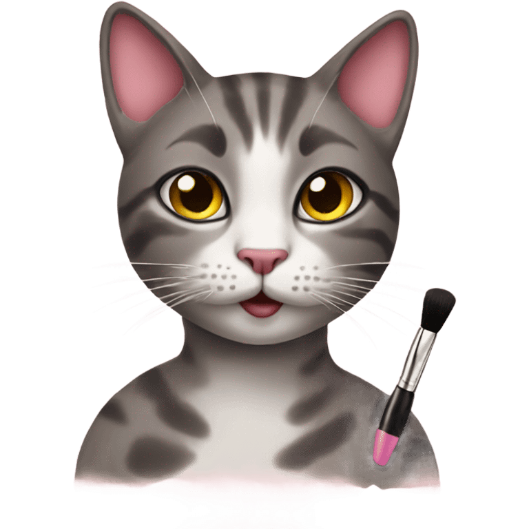 Cat putting on makeup  emoji