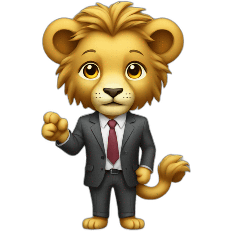 Cute Lion businessman trading emoji