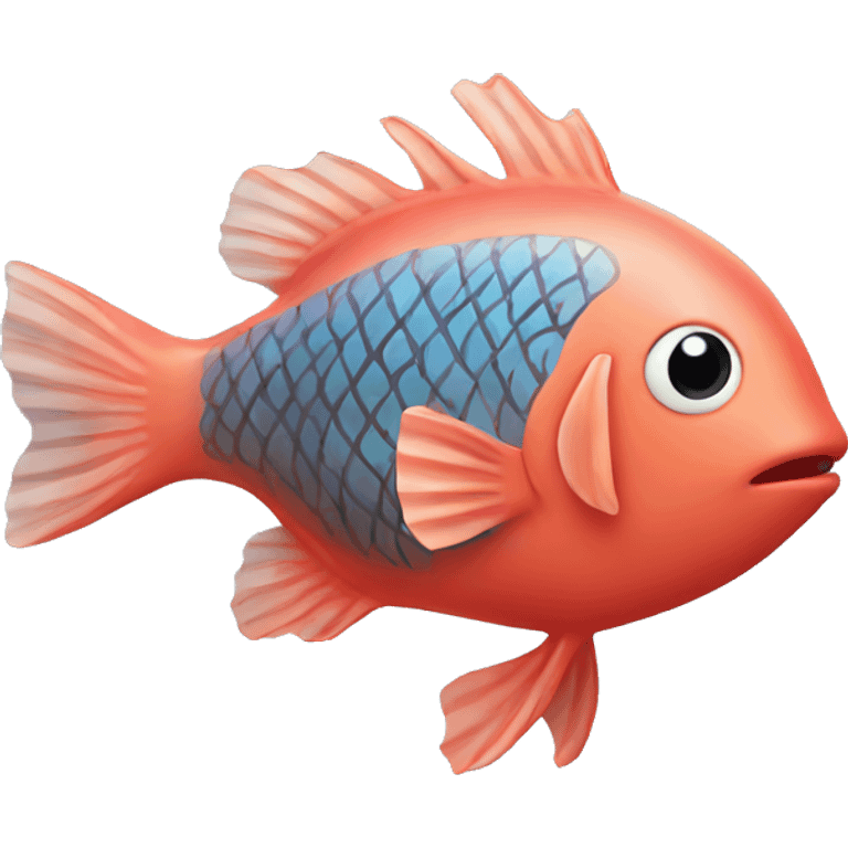 Fish swimming in coral  emoji