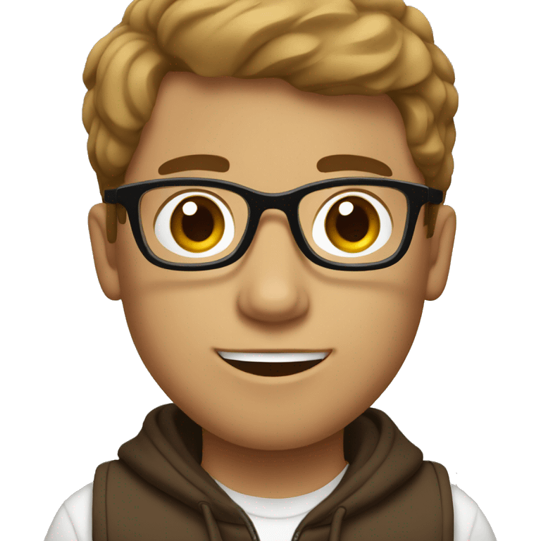 A brown white boy with glasses emoji