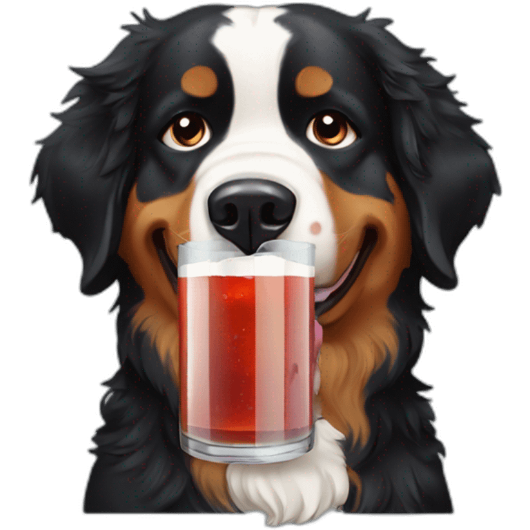 bernese dog drinking PUNCH emoji