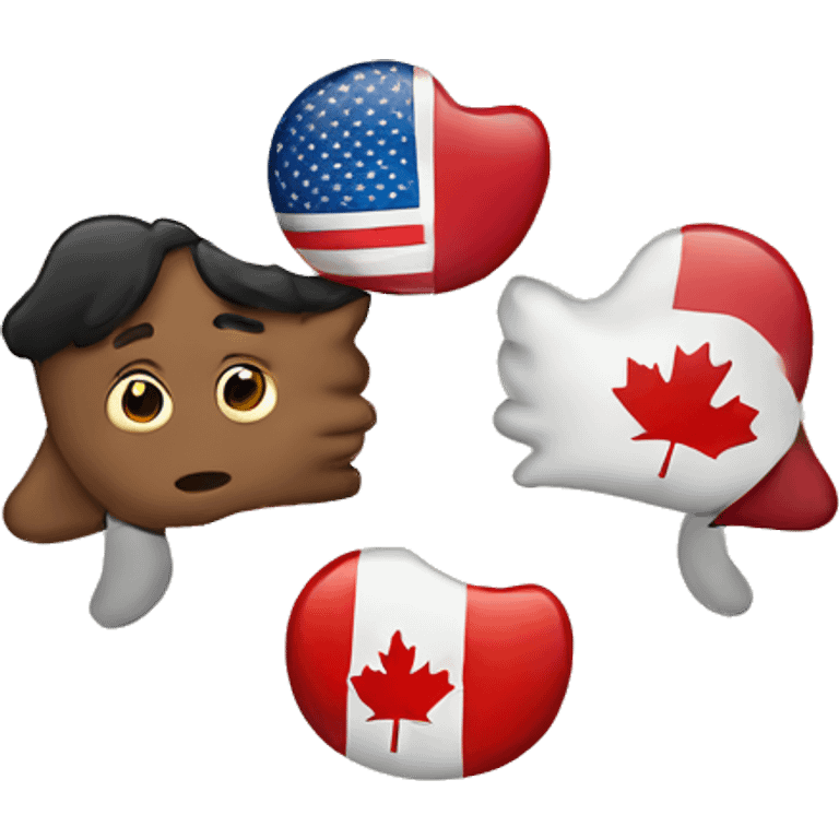 USA and canada kssing emoji