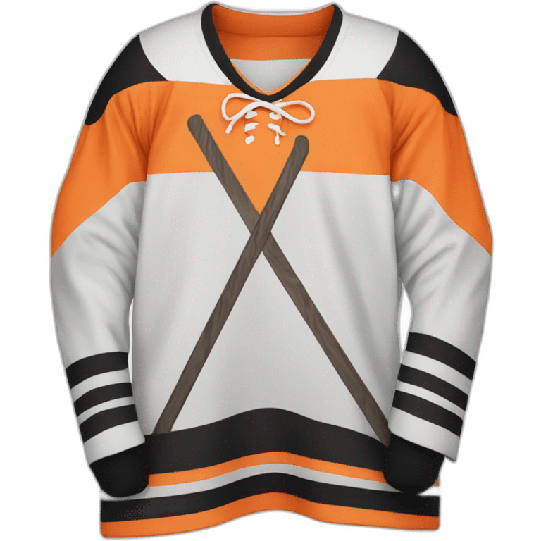 hockey jersey orange and black color emoji