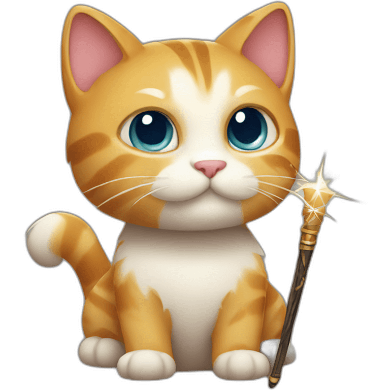 a cat with a wand emoji