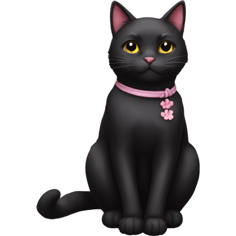 Cherry blossom black cat emoji