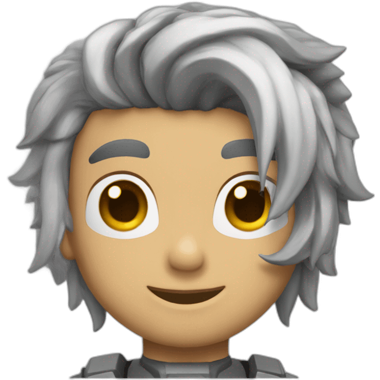 Chico un una mecha en el pelo emoji