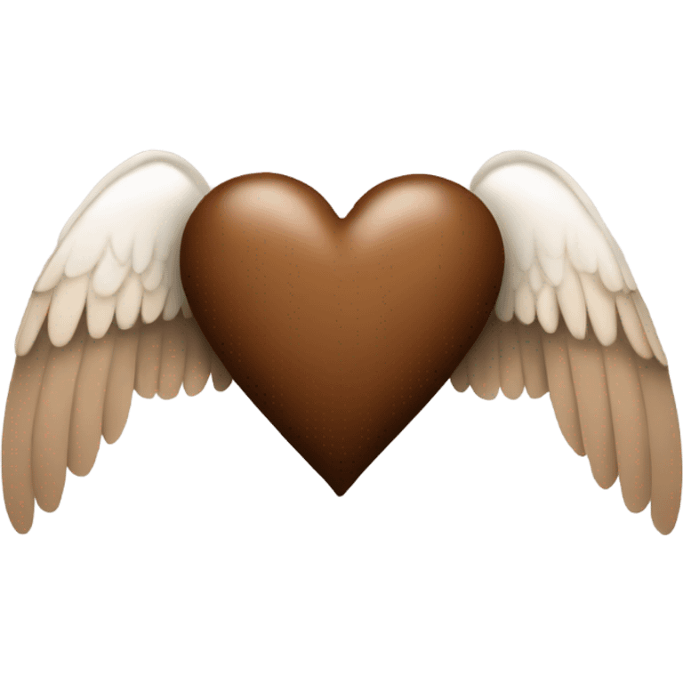 brown heart with angel wings emoji