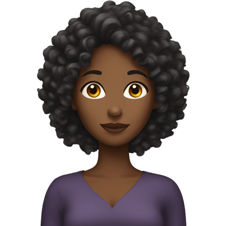 black woman with curly hair emoji