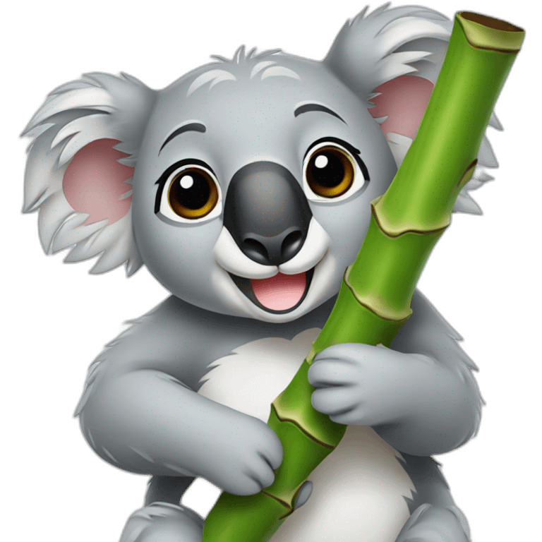 Koala holding bamboo  emoji