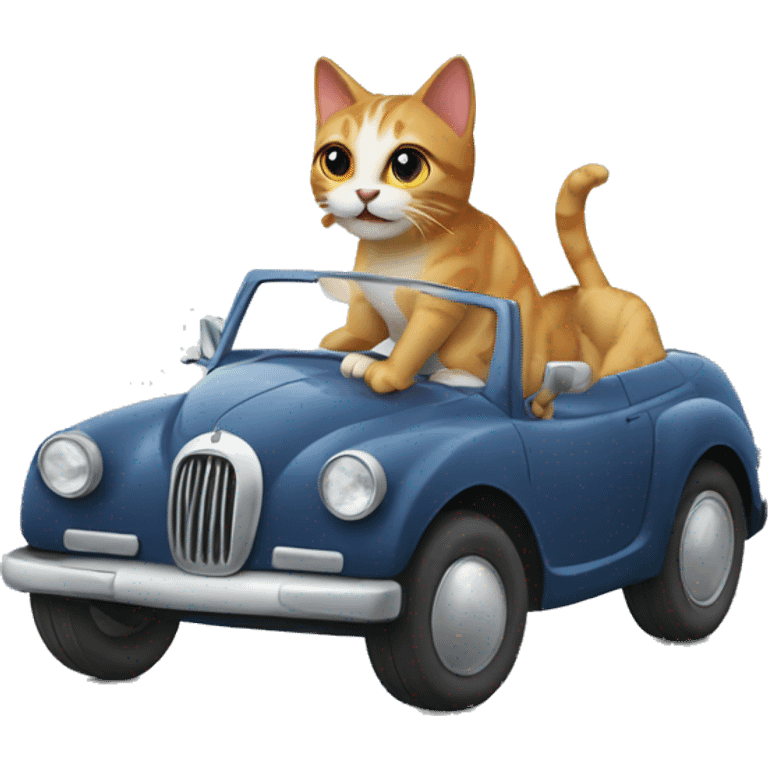 Cat riding a car emoji