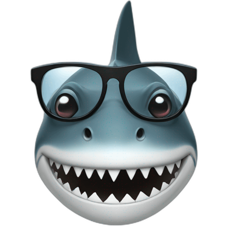 shark with glasses black emoji