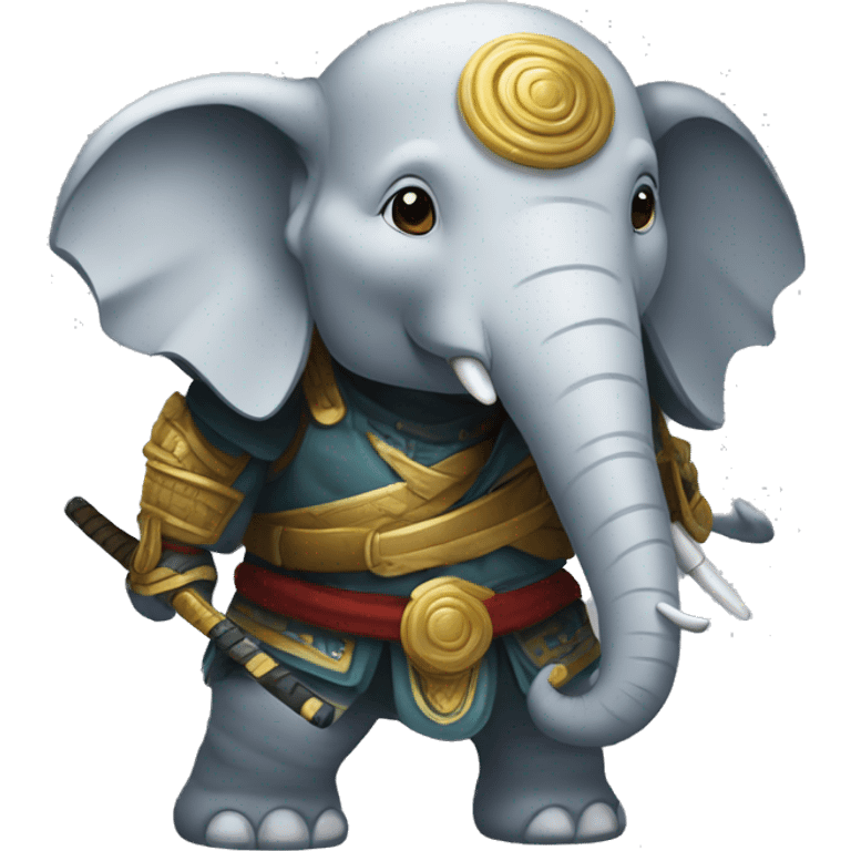 Éléphant samouraï  emoji