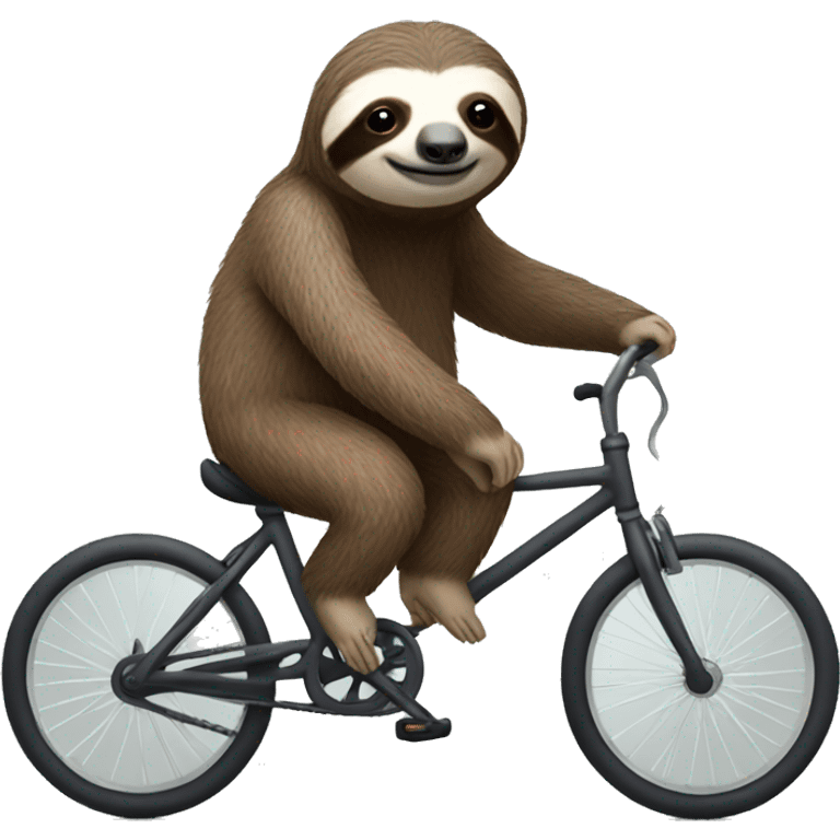 Sloth in a top at riding a bike emoji