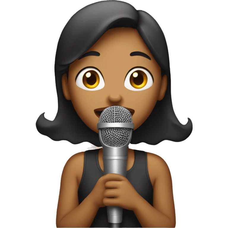 Girl singing in microphone emoji