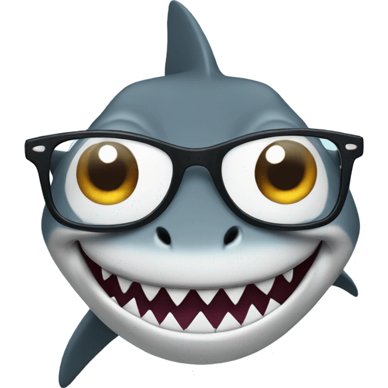 shark with nerd glasses emoji