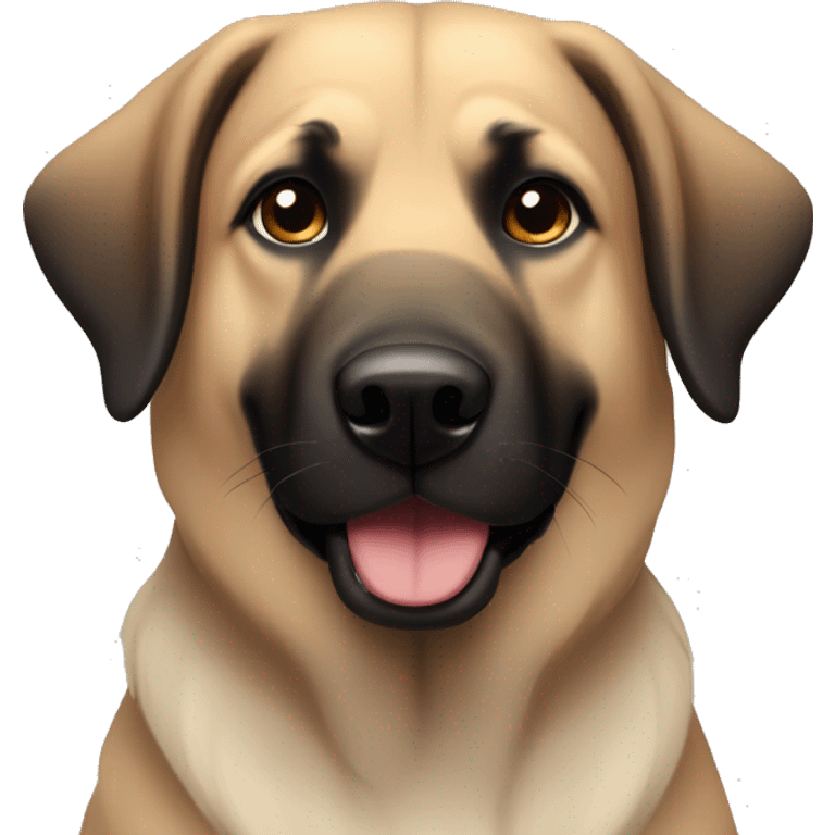 anatolian shepherd tan and black 10 years old girl with ears up emoji