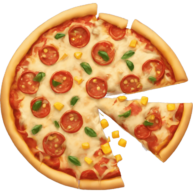 Pizza with added corn emoji