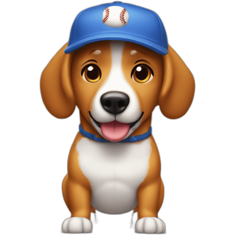 Hot dog wearing a baseball cap emoji