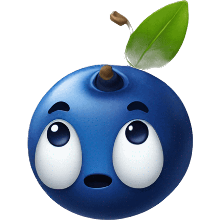 blueberry with face emoji