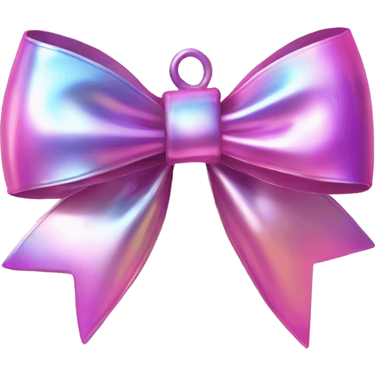 iridescent christmas ornament bow pink emoji