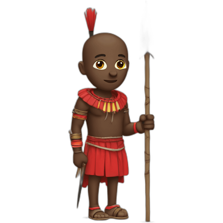 A Maasai warrior with a spear emoji