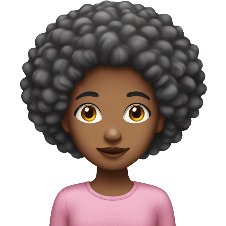 Girl with afro pink hair emoji