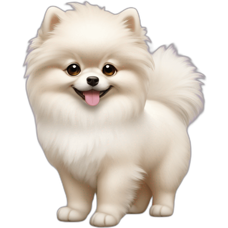 White pomeranian puppy emoji