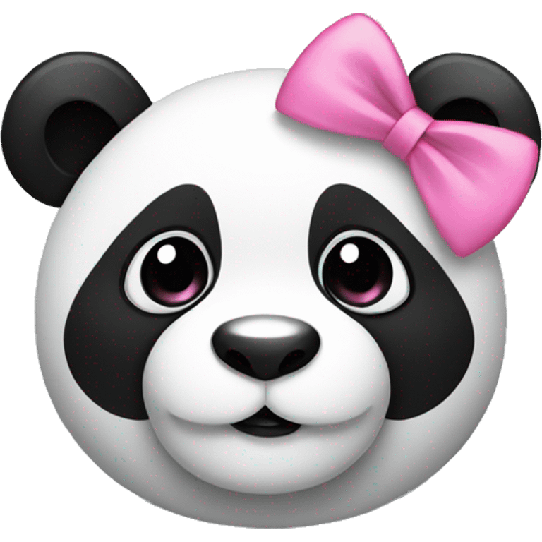 panda with a pink bow emoji