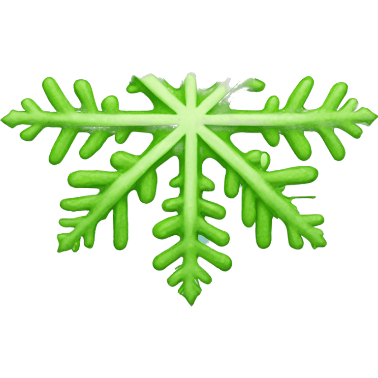 Realistic lime green snowflake. emoji