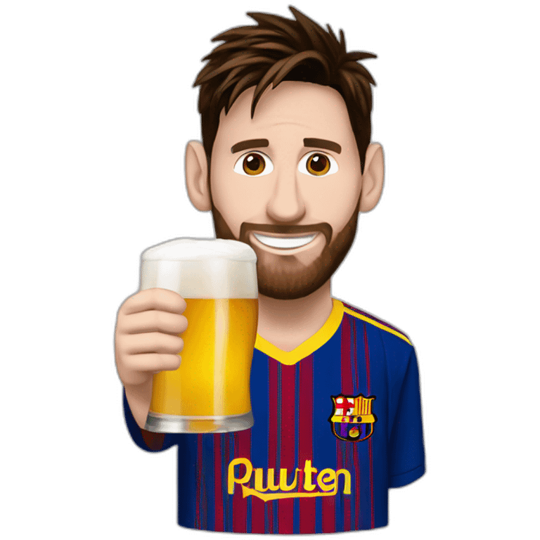 Lionel Messi boit une bière  emoji