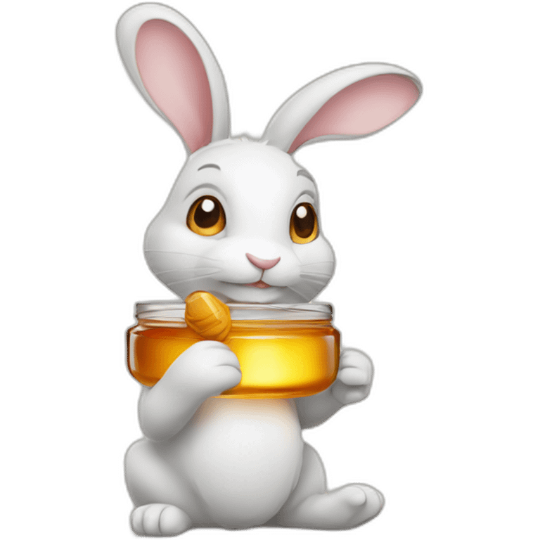 rabbit with honey emoji