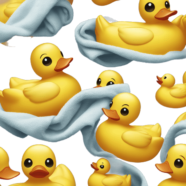 Rubber duck with a towel emoji