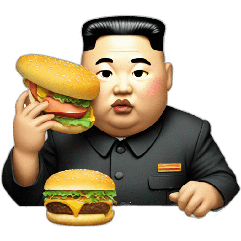 Kim Jong-un eats burger emoji