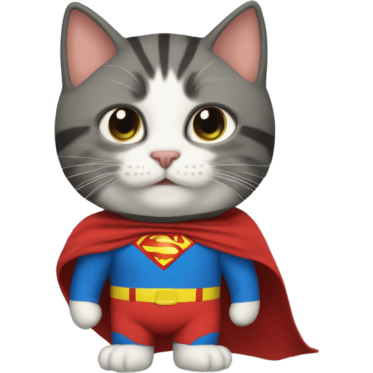 Real cat with super man suit  emoji