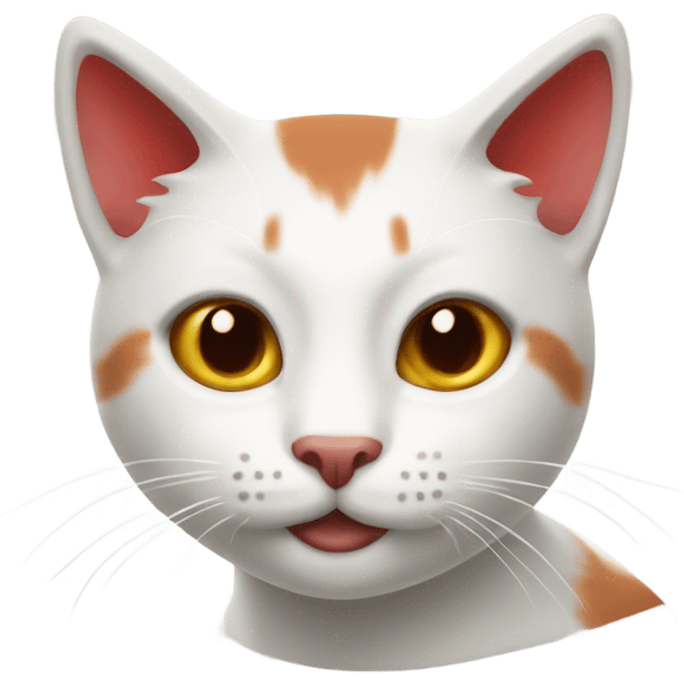 gatto bianco e rosso emoji