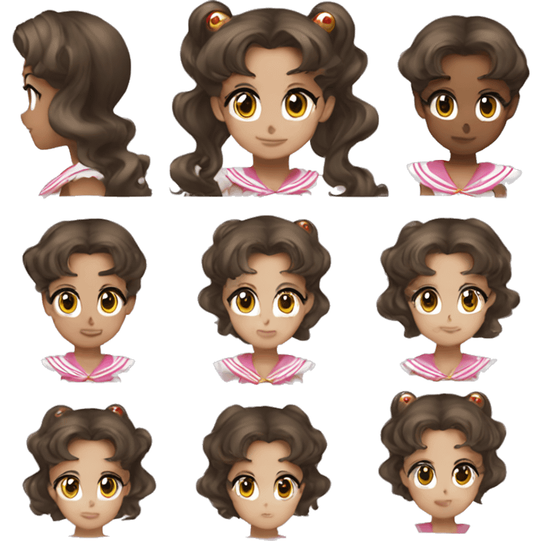 sailor moon magical transformation brown hair emoji